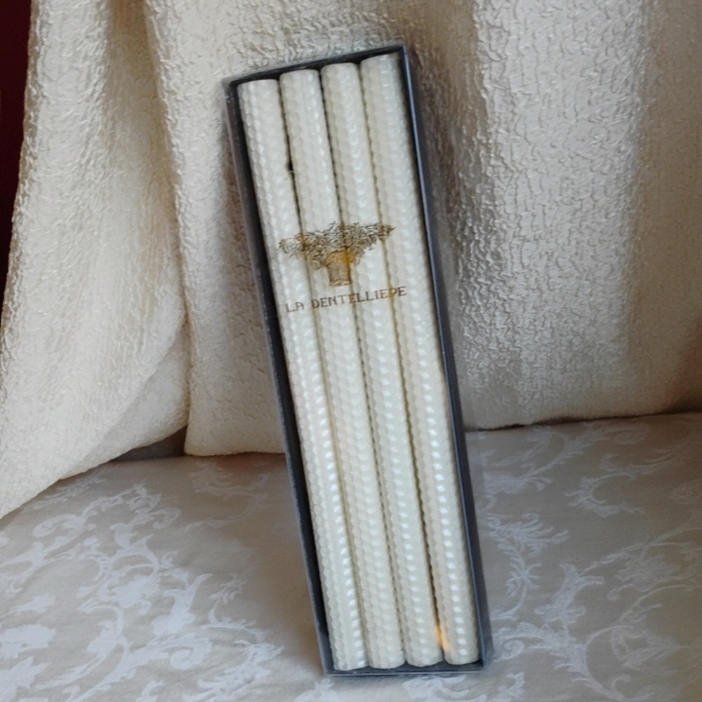 White Cake Candles with Elegant Design